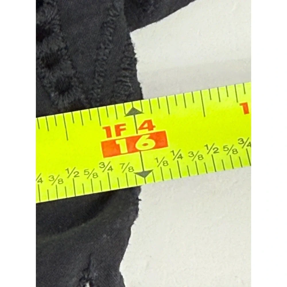 Banana Republic Black Eyelet Smocked Peasant Blouse Square Neck‎ Top Sz L
